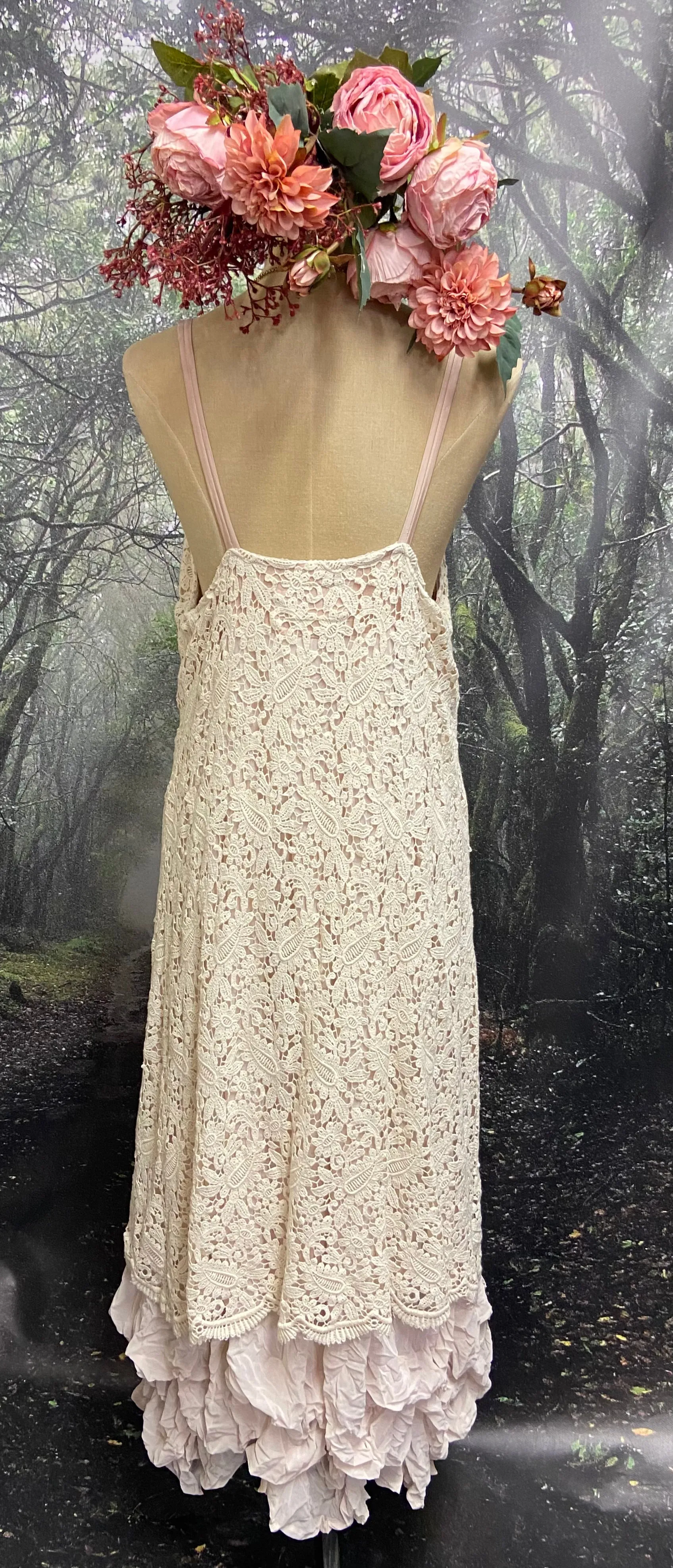 Lace and chiffon designer original slip dress