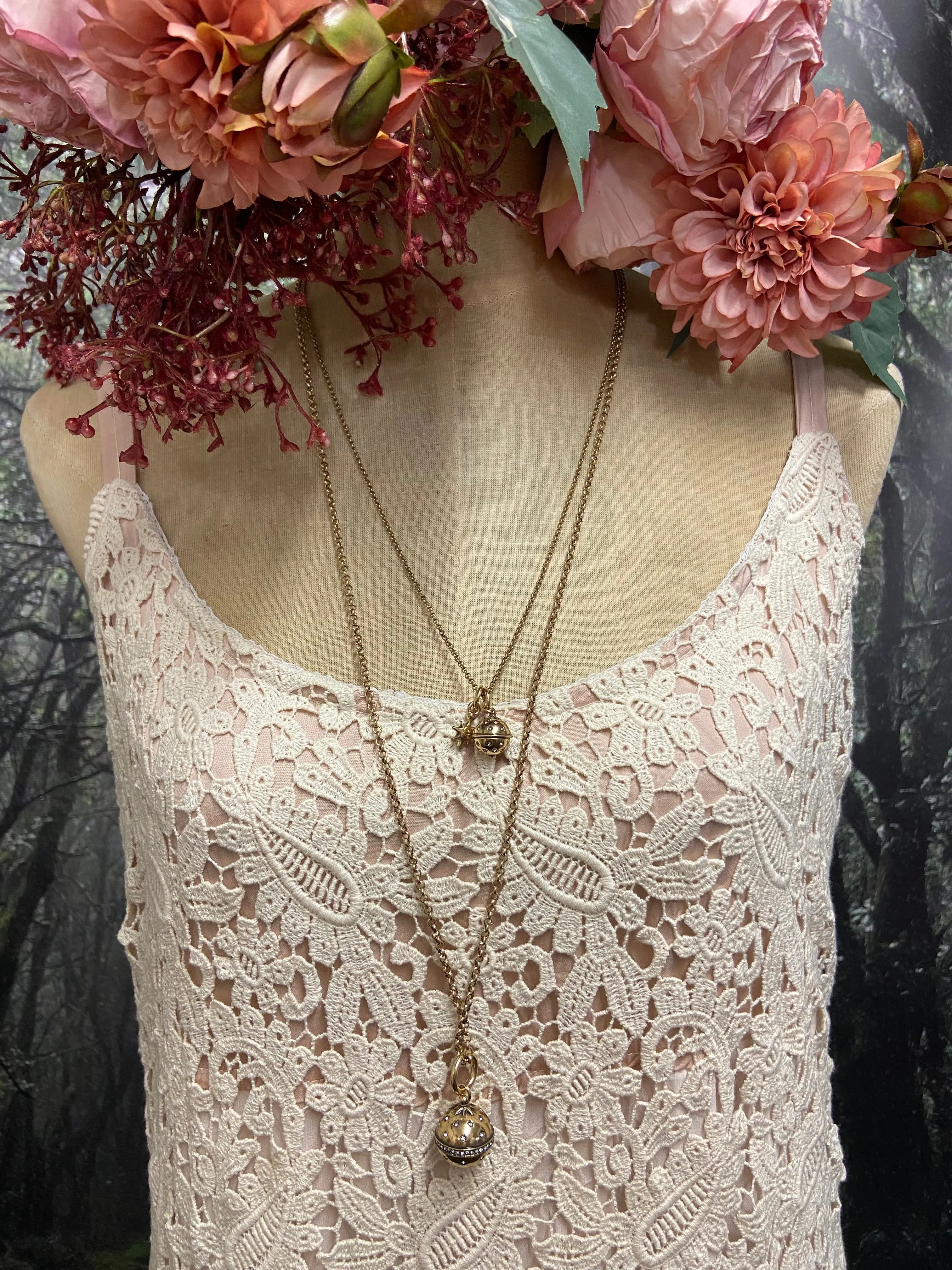 Lace and chiffon designer original slip dress