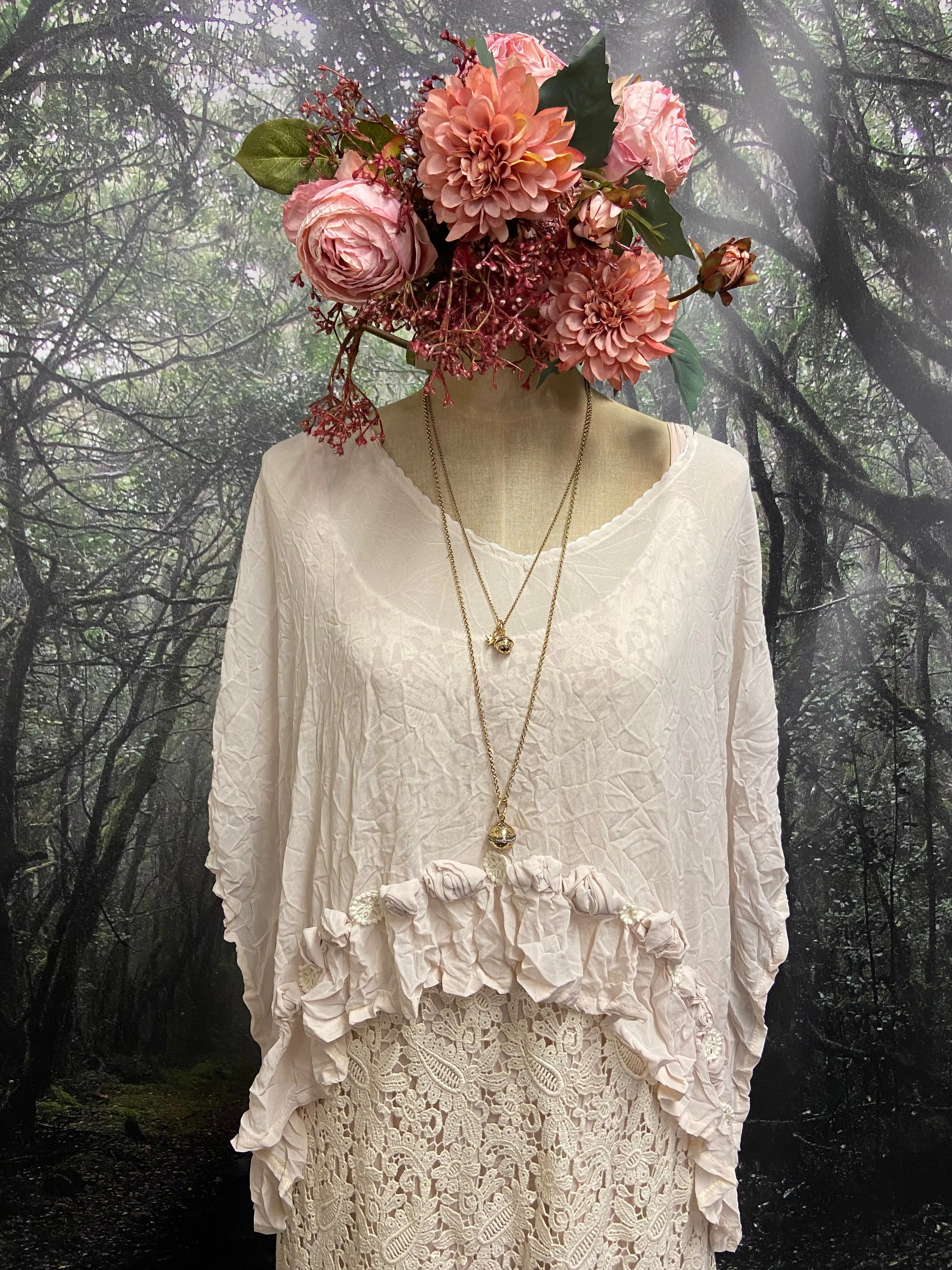 Lace and chiffon designer original slip dress