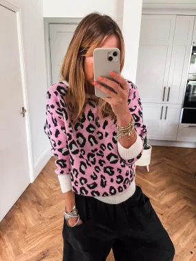Leopard Bow Knit Jumper