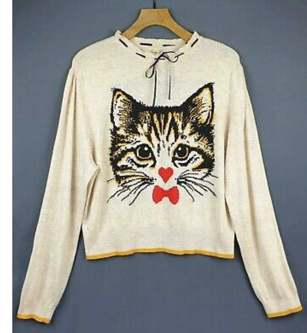 Lindy Bop Destiny Oatmeal Cute Cat Jumper
