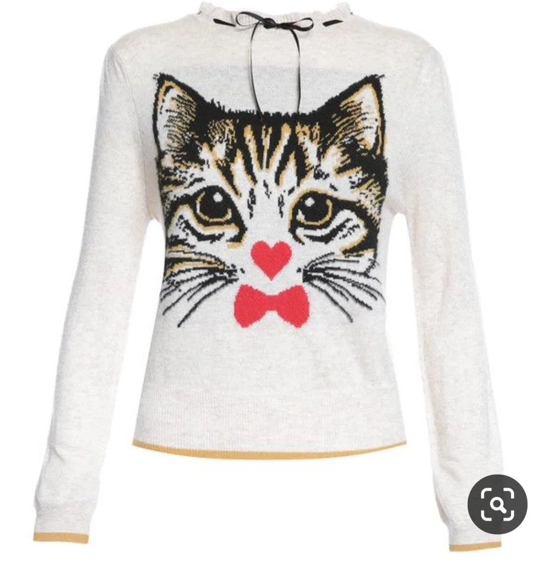 Lindy Bop Destiny Oatmeal Cute Cat Jumper
