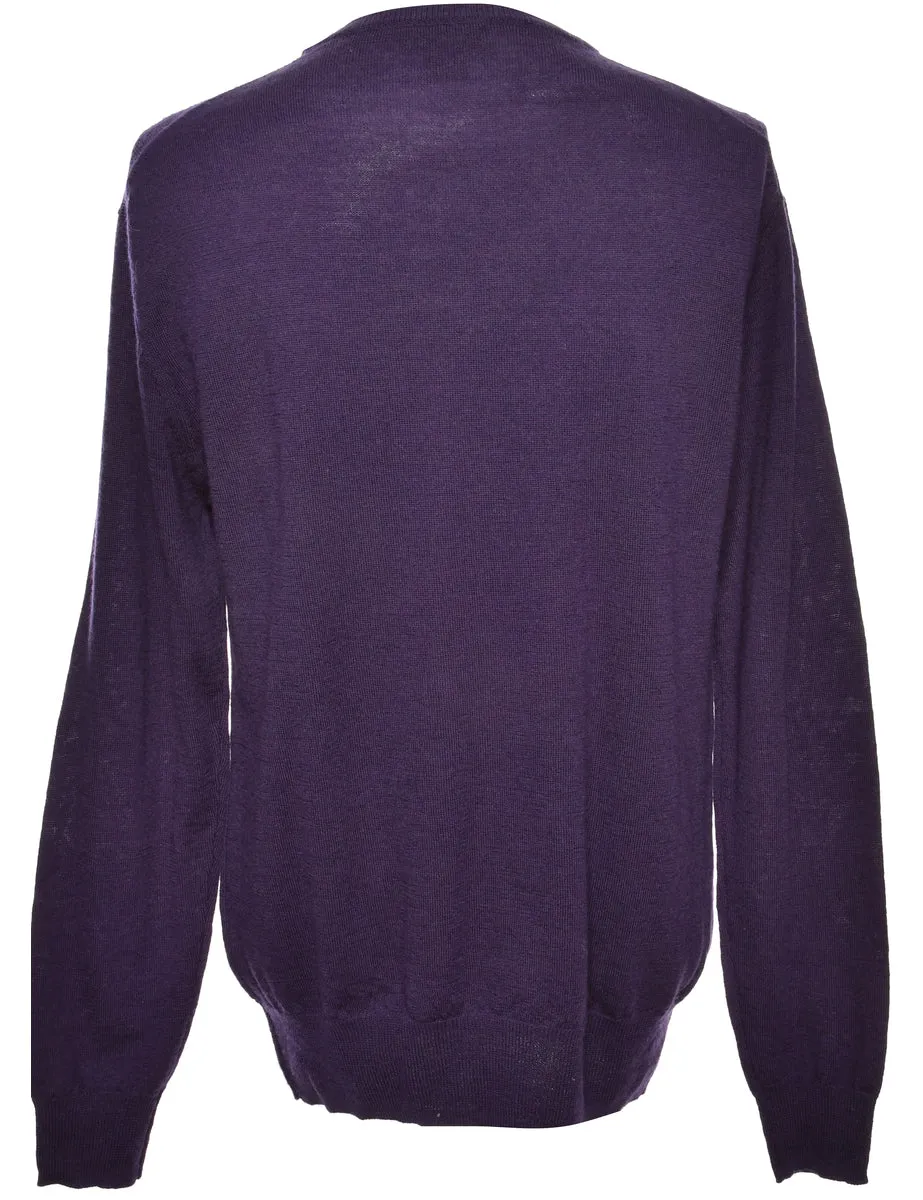 Long Sleeved Plum Jumper - M