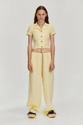 Low waist trousers - Yellow