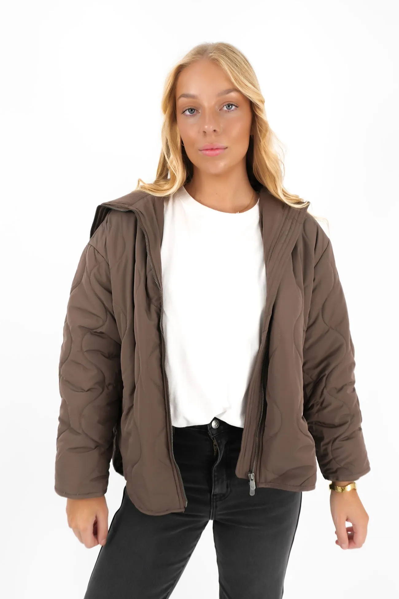 Mellow Quilted Jacket Chocolate