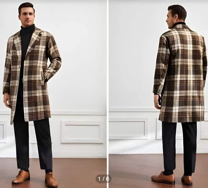 Mens Peacoat For Winter and Fall - Wool Fabric - Multi color Coat