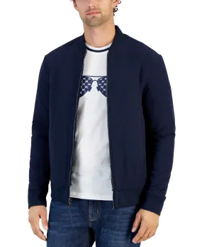 Michael Kors Mens Fleece Reversible Zip Front Jacket Coat  Midnight Blue XL