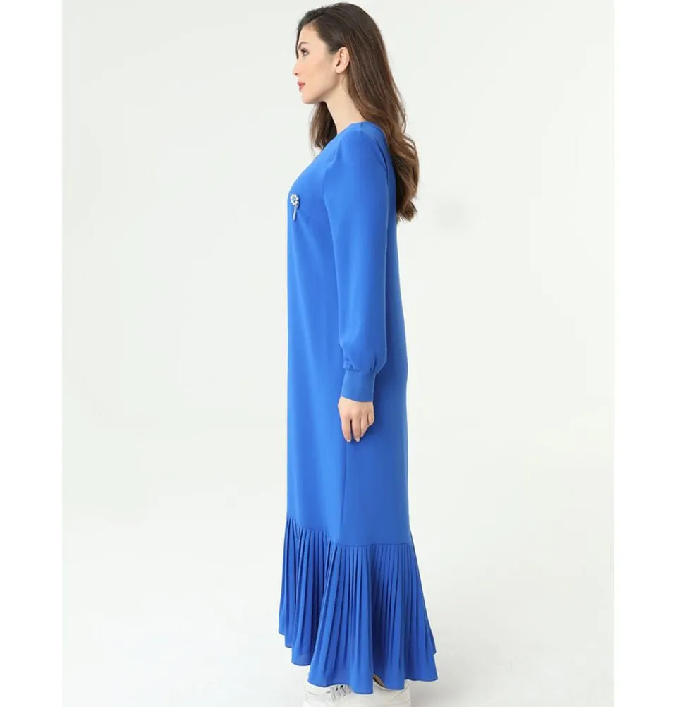 Modest Women's Sweater Dress 12448 - Blue