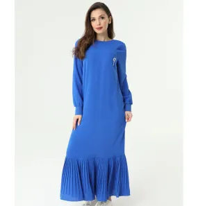 Modest Women's Sweater Dress 12448 - Blue