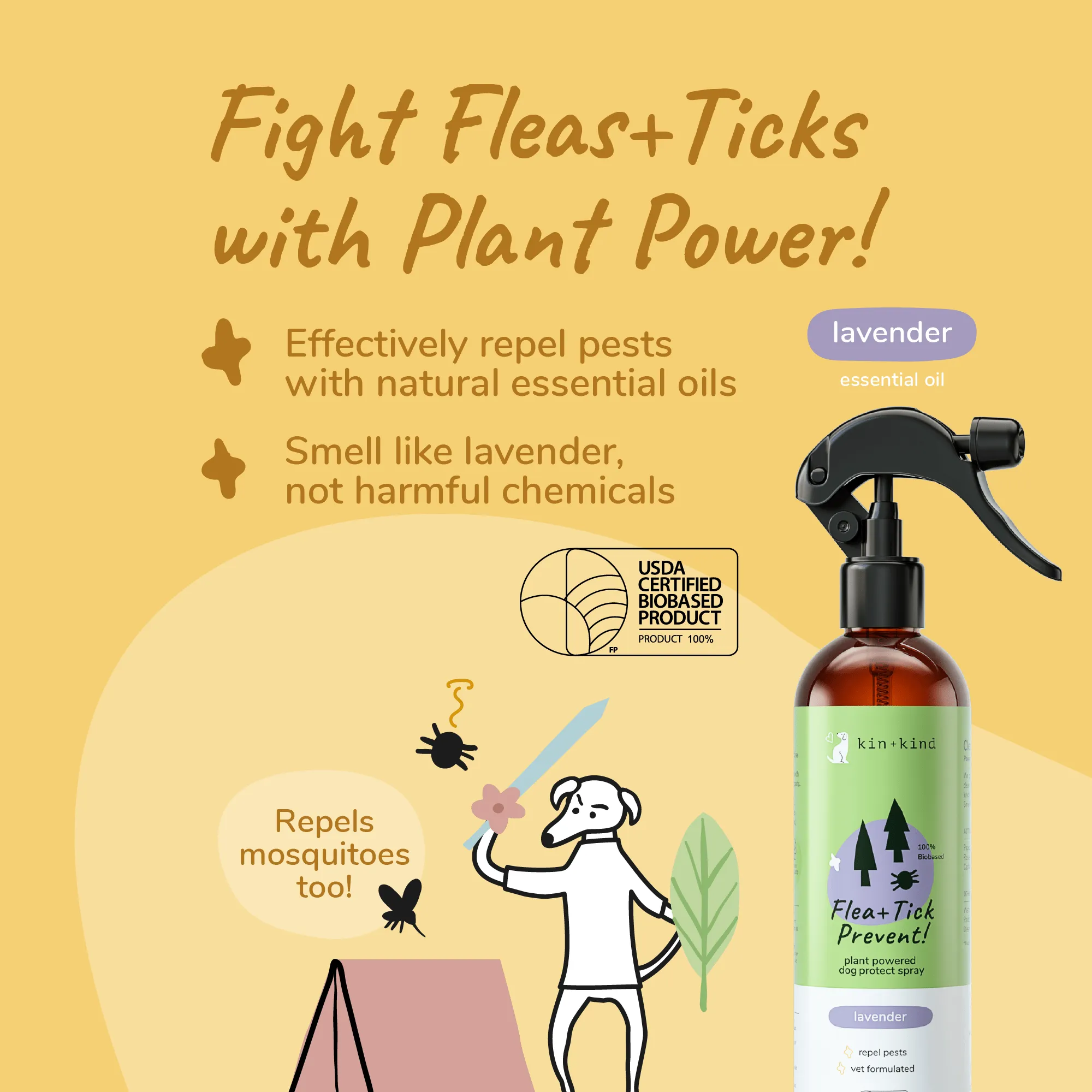 Natural Flea & Tick Repel Spray - Lavender