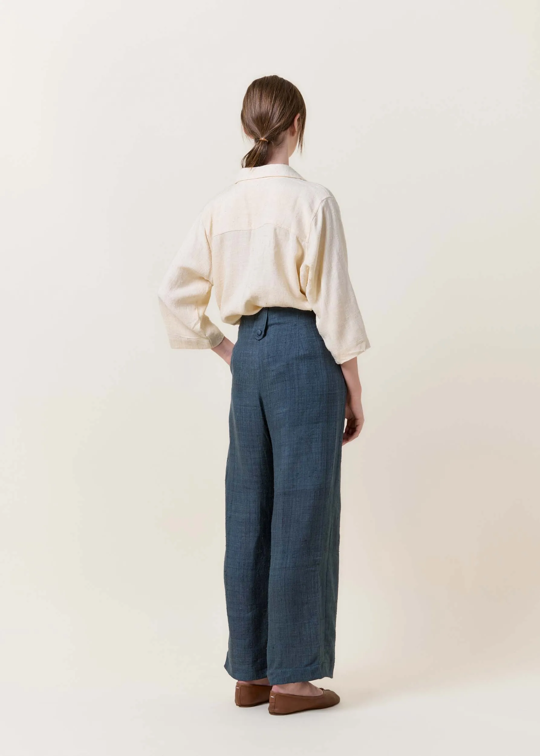Navy Trousers Plis