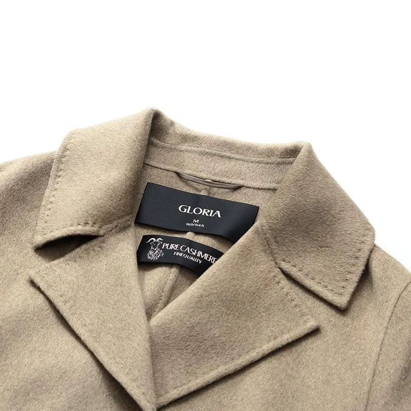 Notched Lapel Cashmere Coat