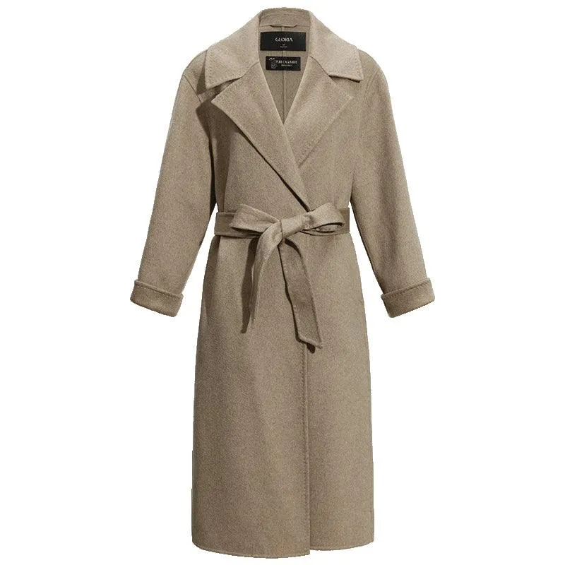 Notched Lapel Cashmere Coat