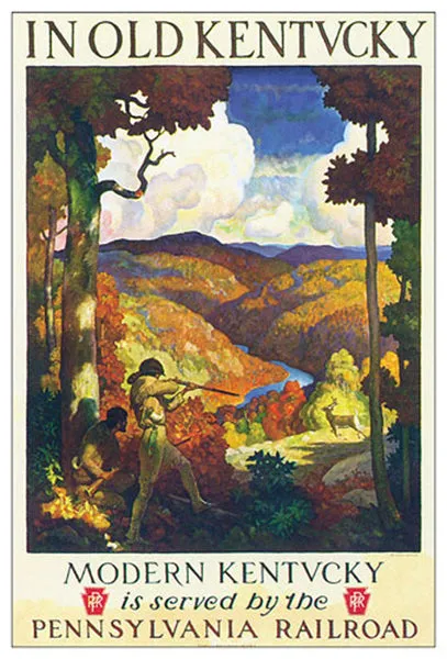 Old Kentucky Hunting via Pennsylvania Railroad Historic Poster Reprint - Eurographics