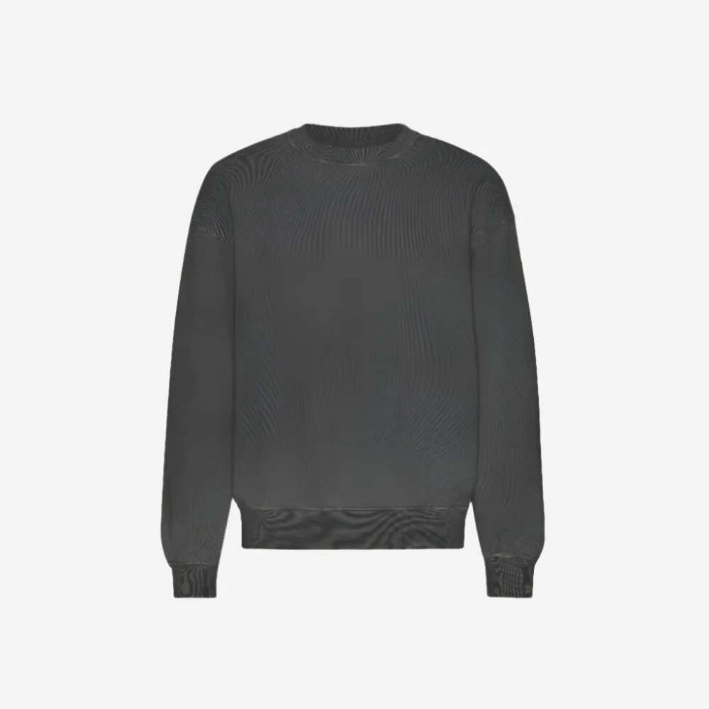 Organic Oversized Crew Sweatshirt - Faded Black