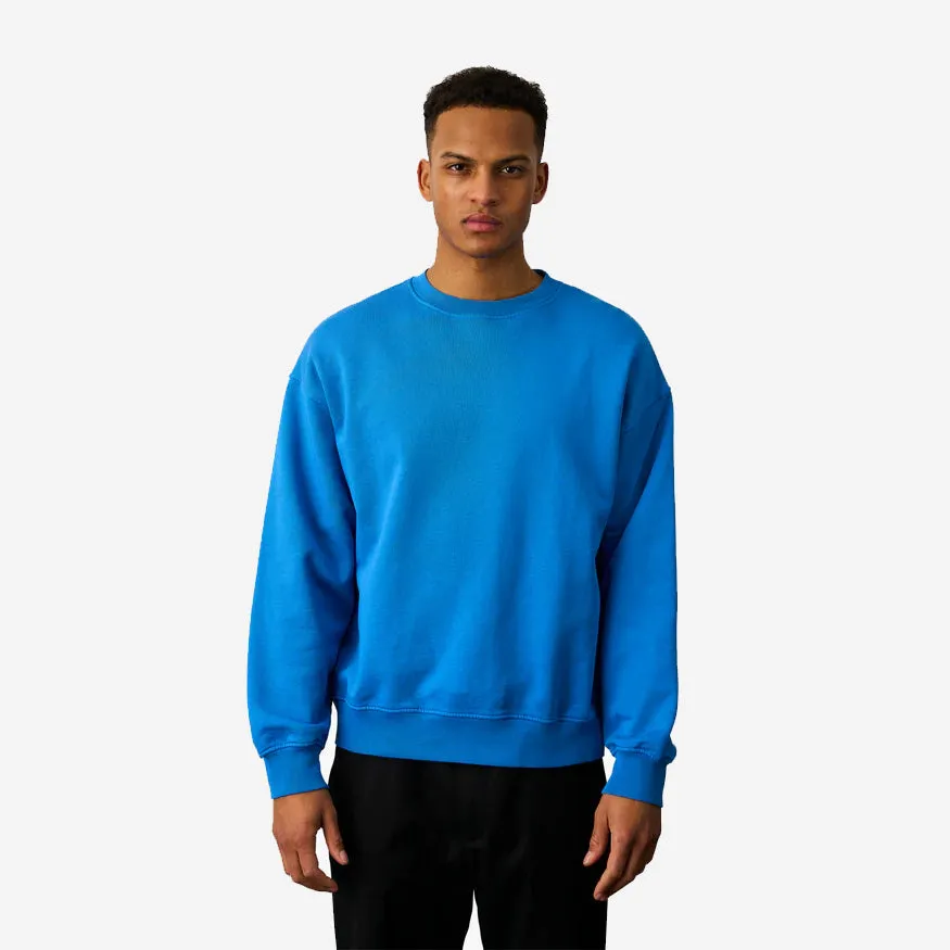 Organic Oversized Crew Sweatshirt - Faded Black