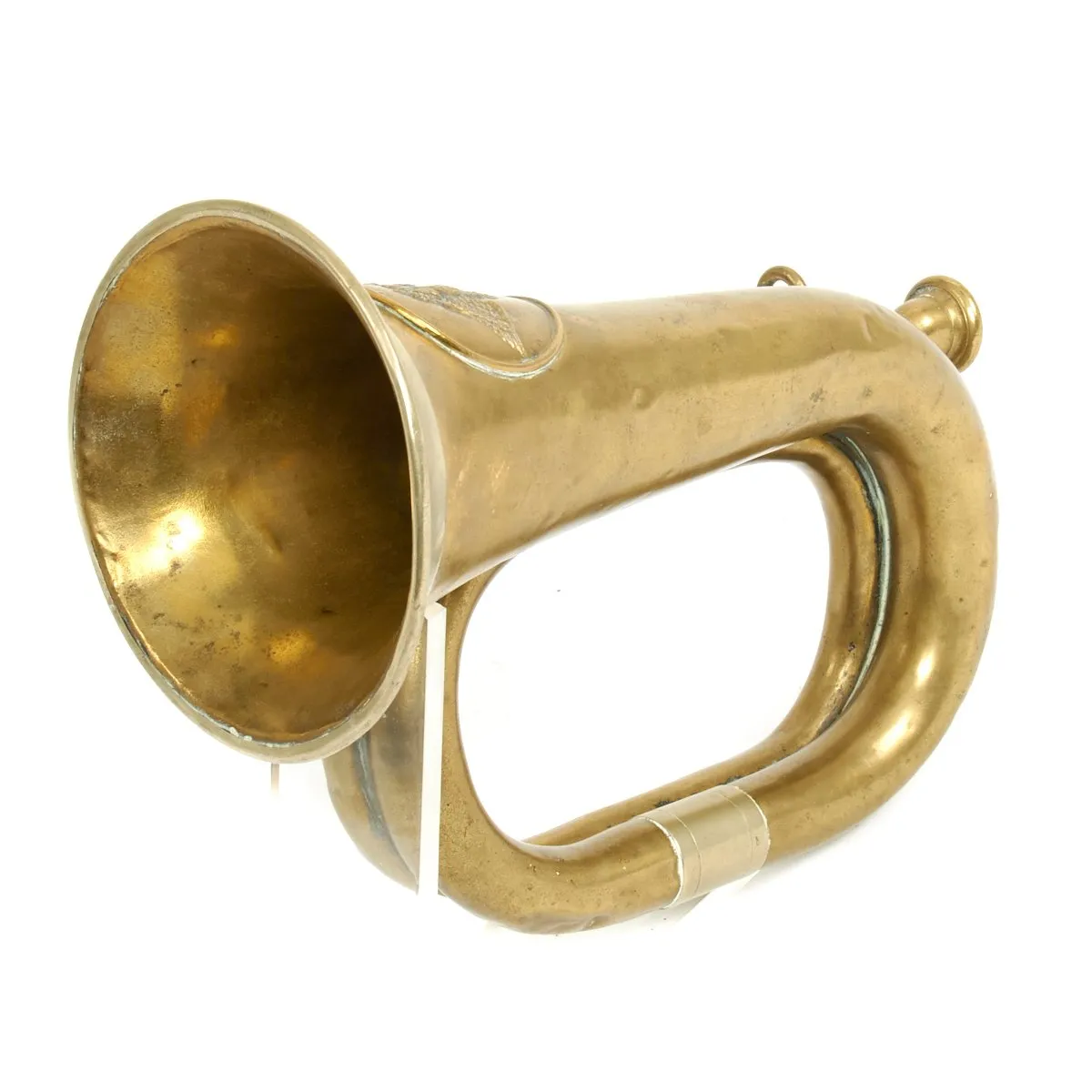 Original German WWI Military Brass Bugle Bearing Prussian Crest circa 1914