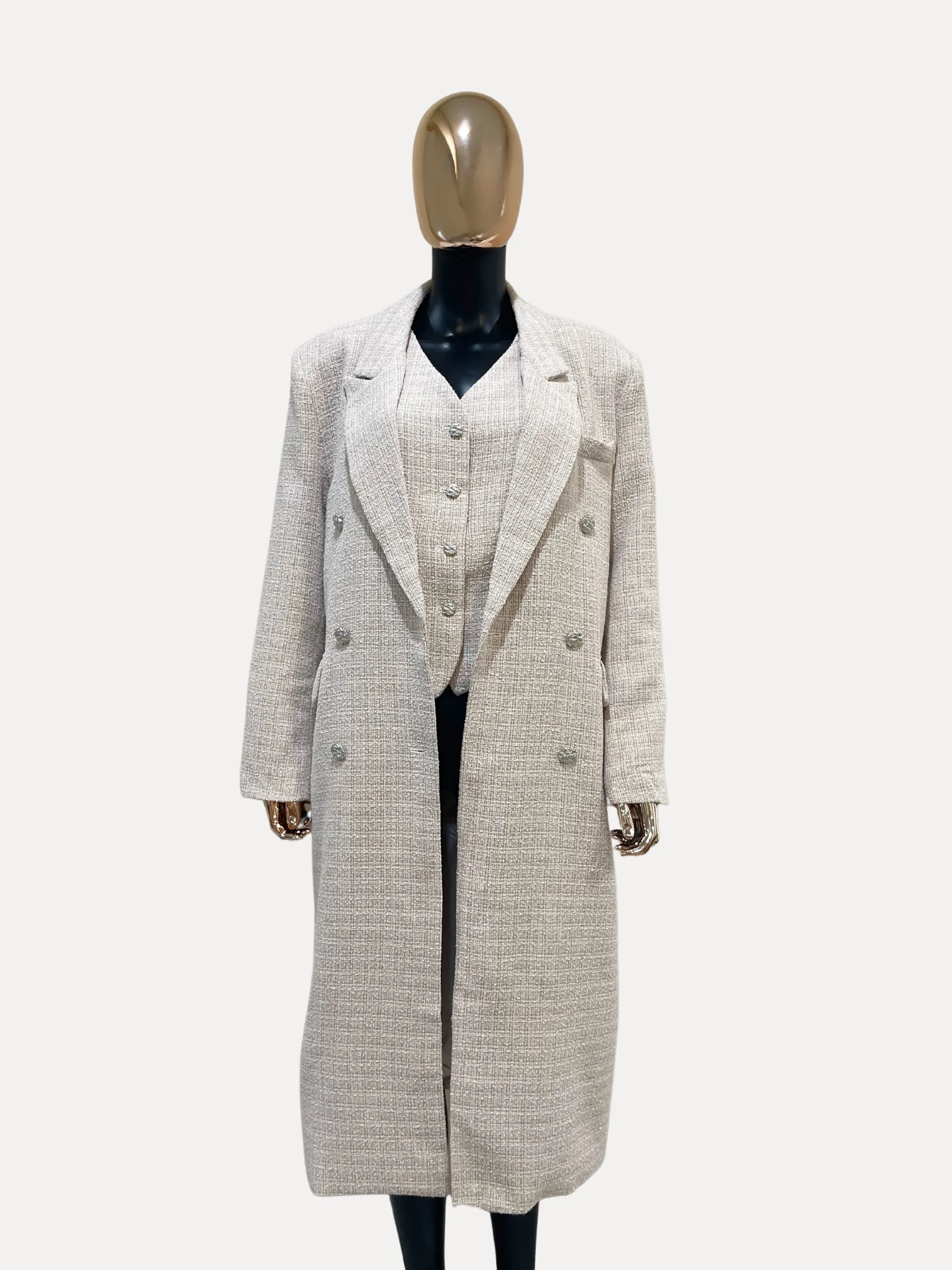 Overcoat 2pc Set Beige