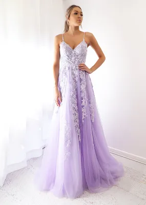 Pastel purple lace dress