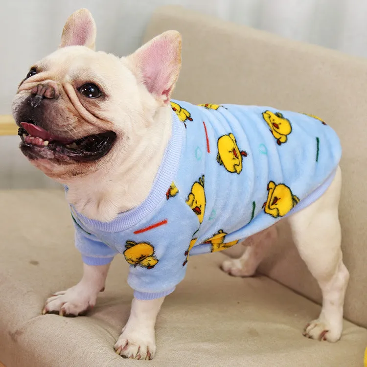 Pet Clothes Leopard Print Jarre Aero Bull Autumn and Winter Warm Pajamas Coat Two Feet