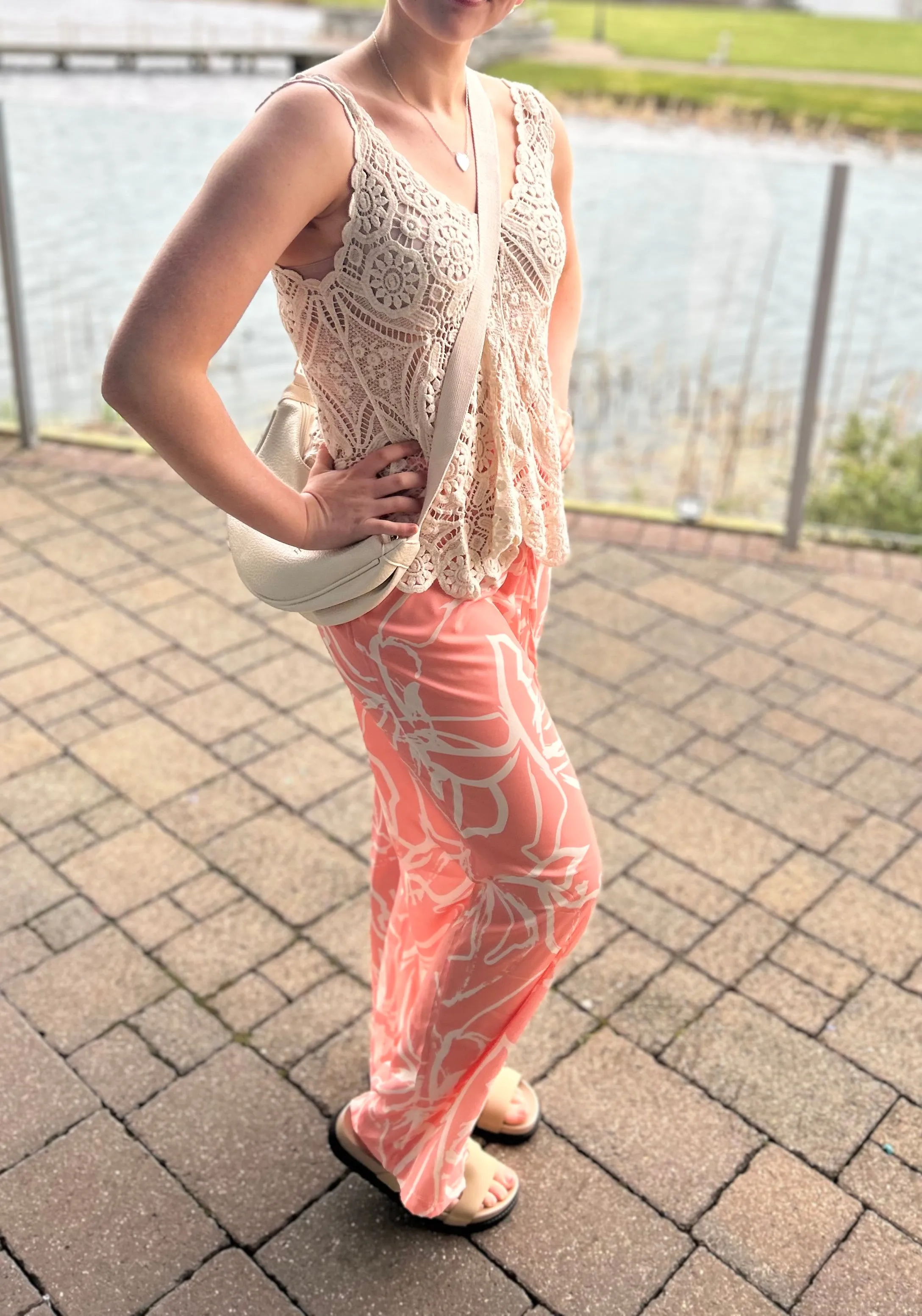 RACHEL Wide Leg Patterned Trousers
