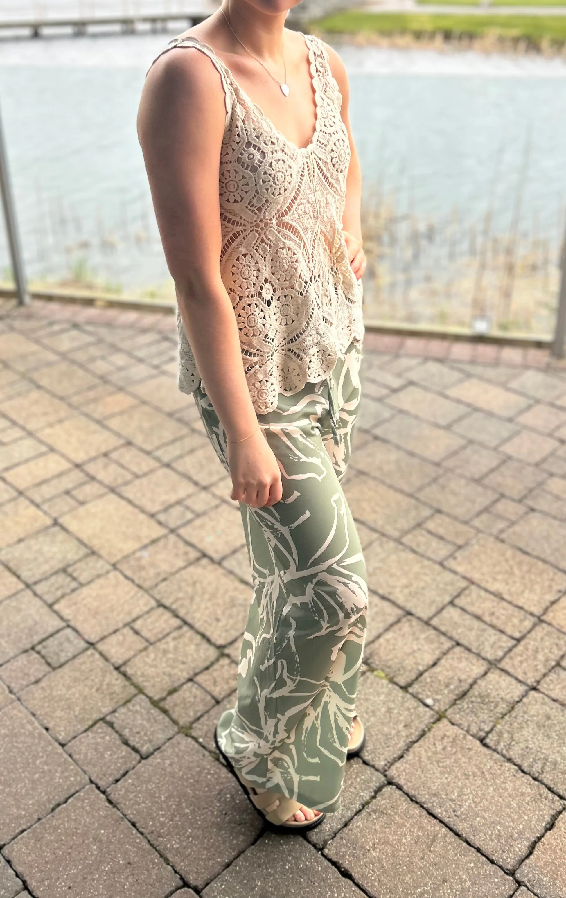 RACHEL Wide Leg Patterned Trousers