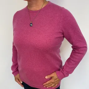Raspberry Pink Cashmere Crew Neck Jumper