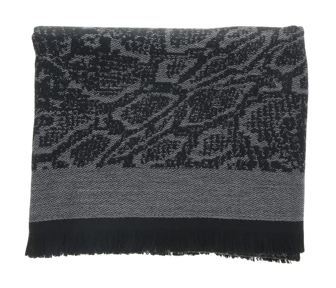 Roberto Cavalli ESZ066 05001 Grey Wool Blend Signature Mens Scarf