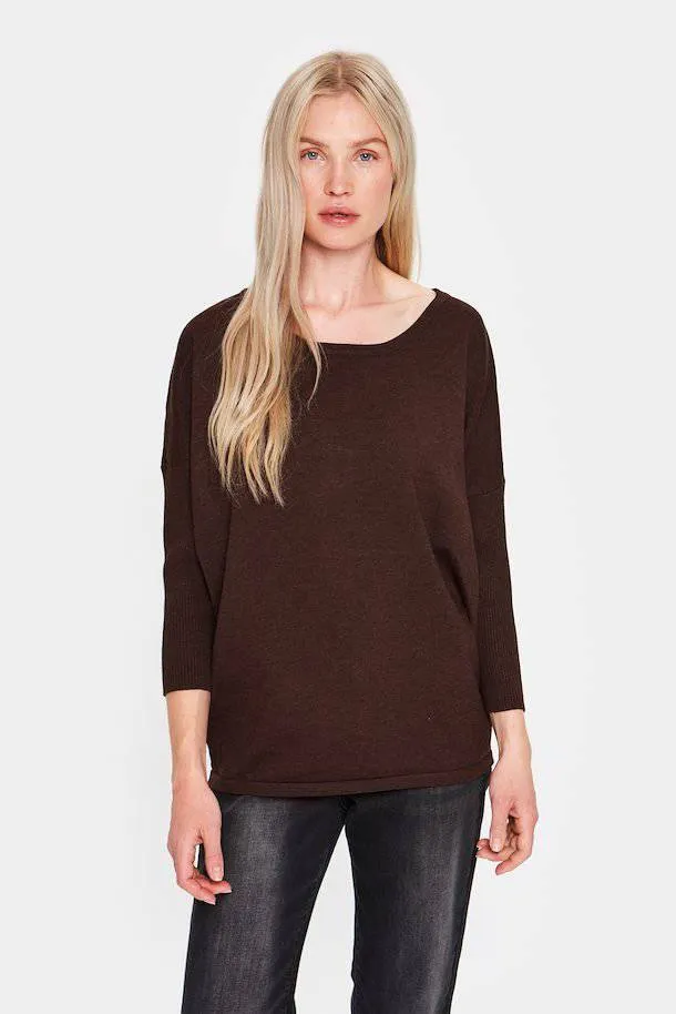 Saint Tropez Mila 3/4 Sleeve Batwing Fine Knit Jumper
