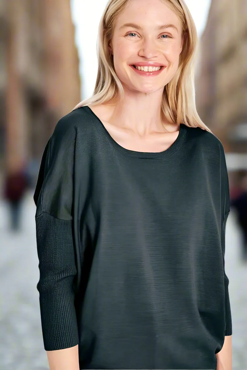 Saint Tropez Mila 3/4 Sleeve Batwing Fine Knit Jumper