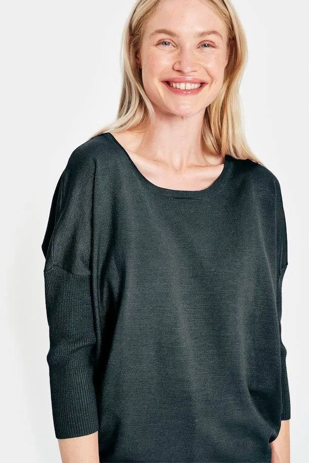 Saint Tropez Mila 3/4 Sleeve Batwing Fine Knit Jumper