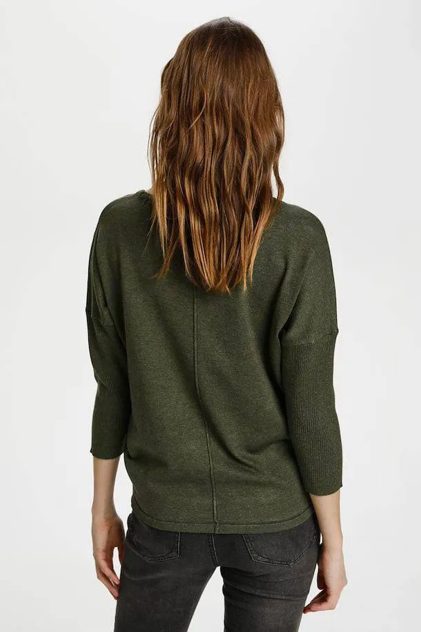 Saint Tropez Mila 3/4 Sleeve Batwing Fine Knit Jumper