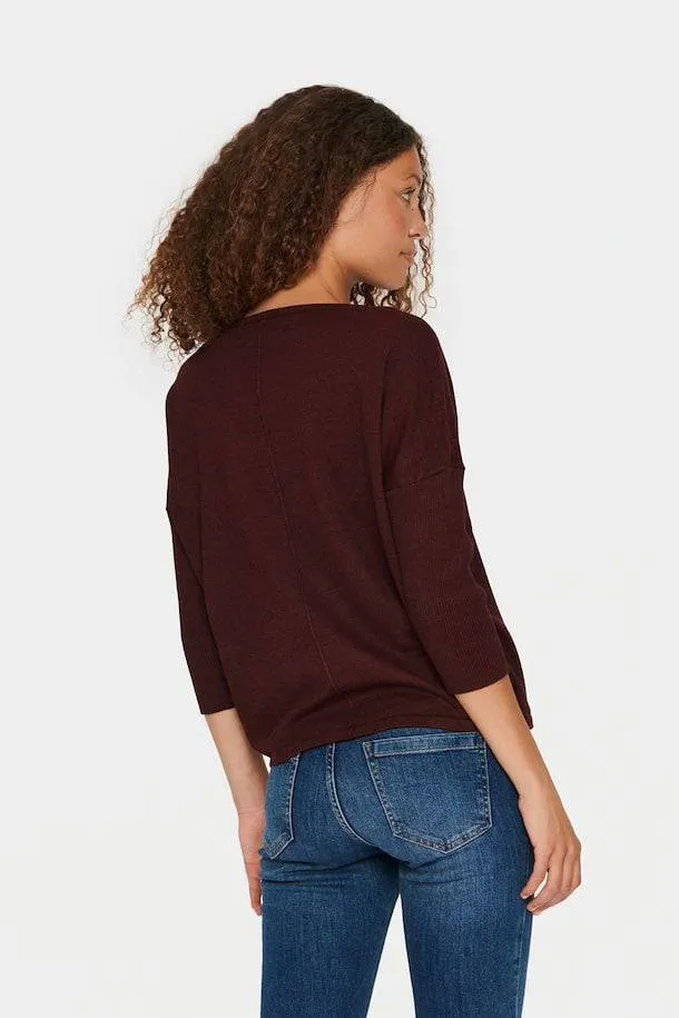 Saint Tropez Mila 3/4 Sleeve Batwing Fine Knit Jumper