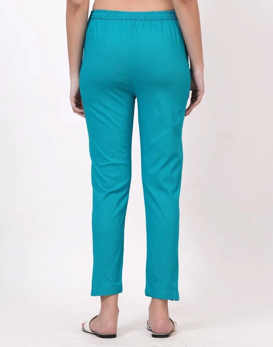 Satrangi Women's Rama Viscose Lycra Trouser