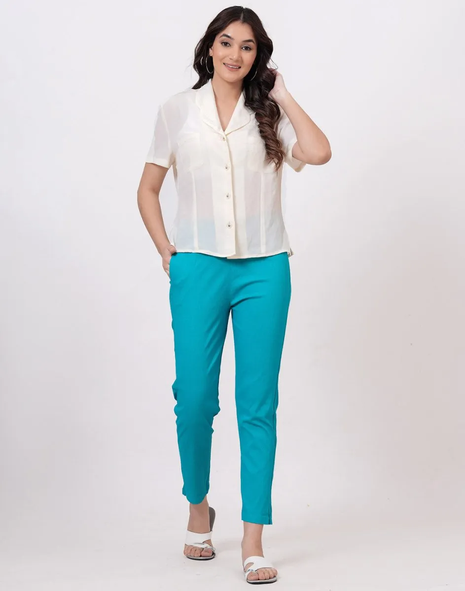 Satrangi Women's Rama Viscose Lycra Trouser