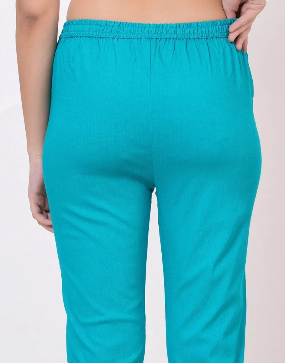Satrangi Women's Rama Viscose Lycra Trouser