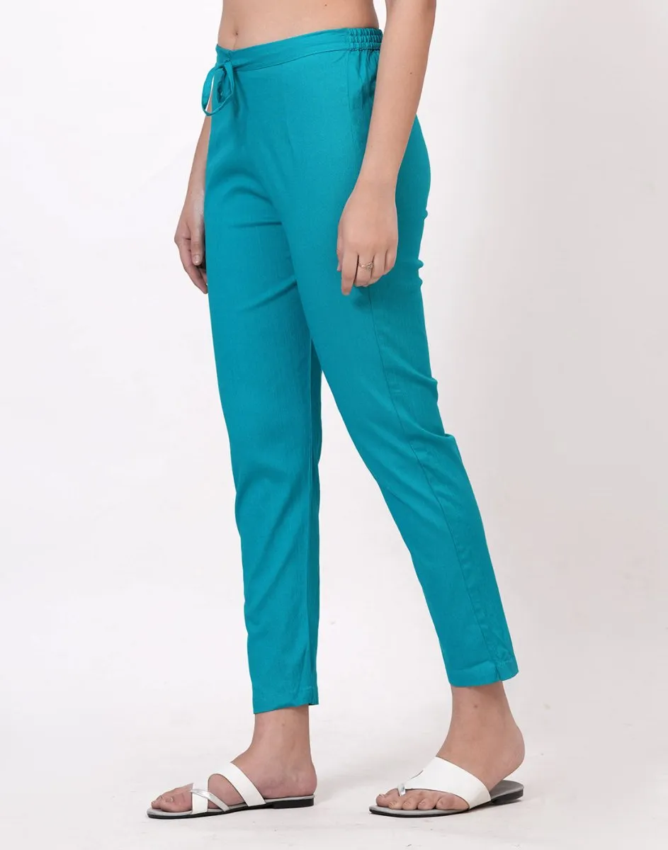 Satrangi Women's Rama Viscose Lycra Trouser