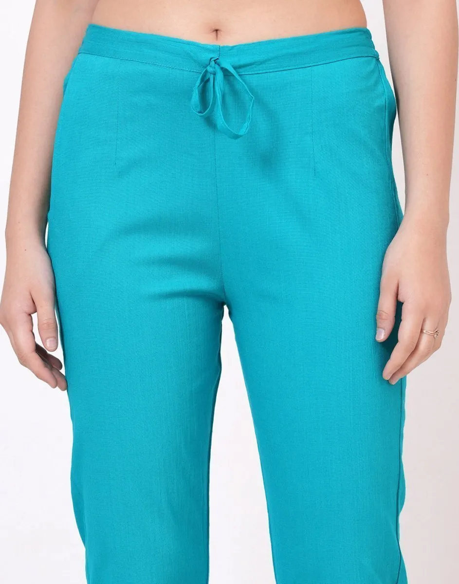 Satrangi Women's Rama Viscose Lycra Trouser