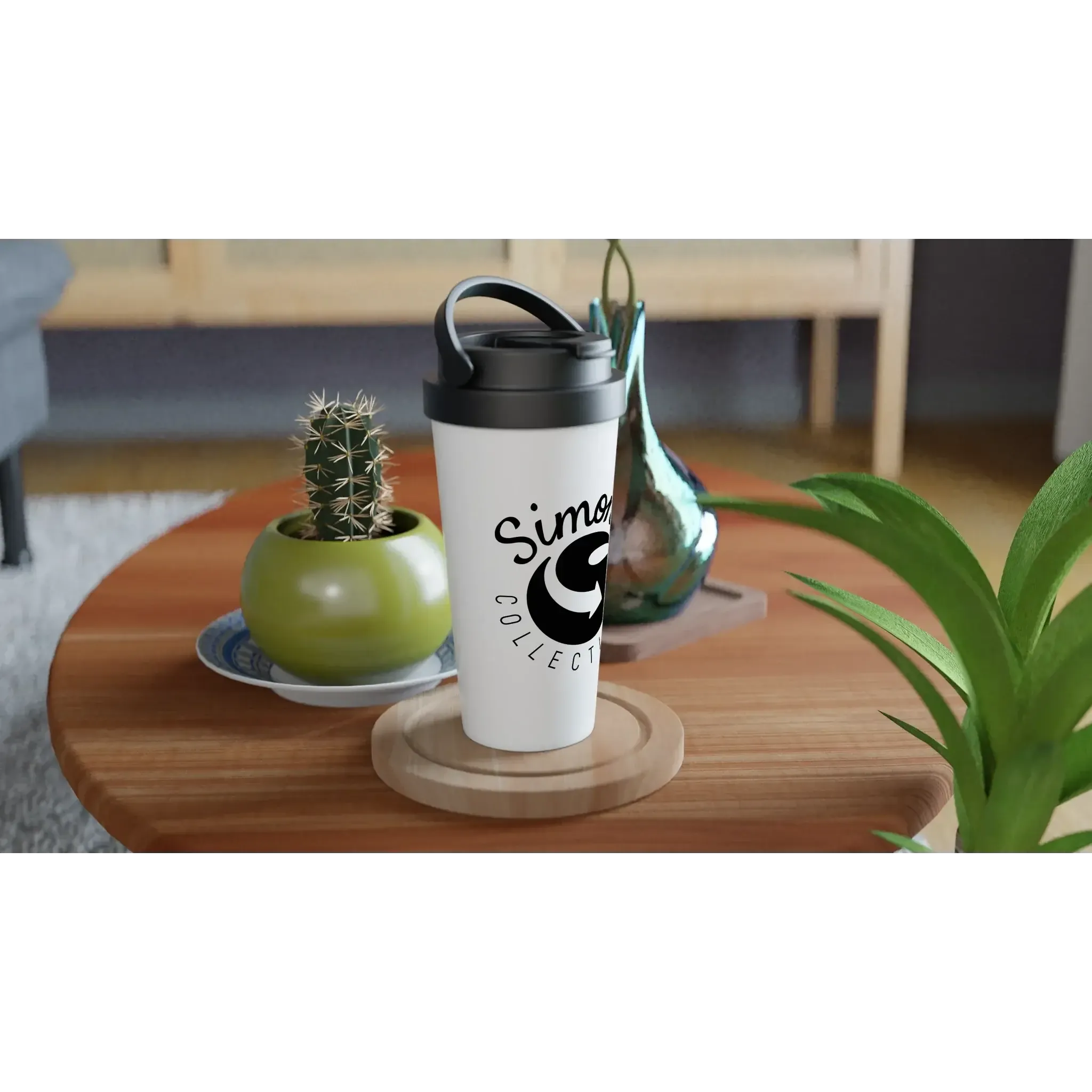 'Simon's Collectibles' White 15oz Stainless Steel Travel Mug
