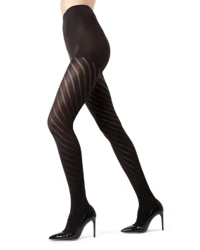 Spiral Opaque Control Top Tights