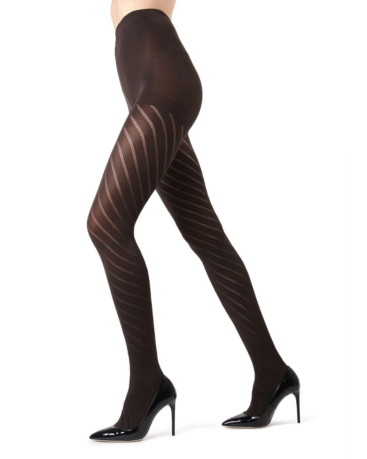 Spiral Opaque Control Top Tights