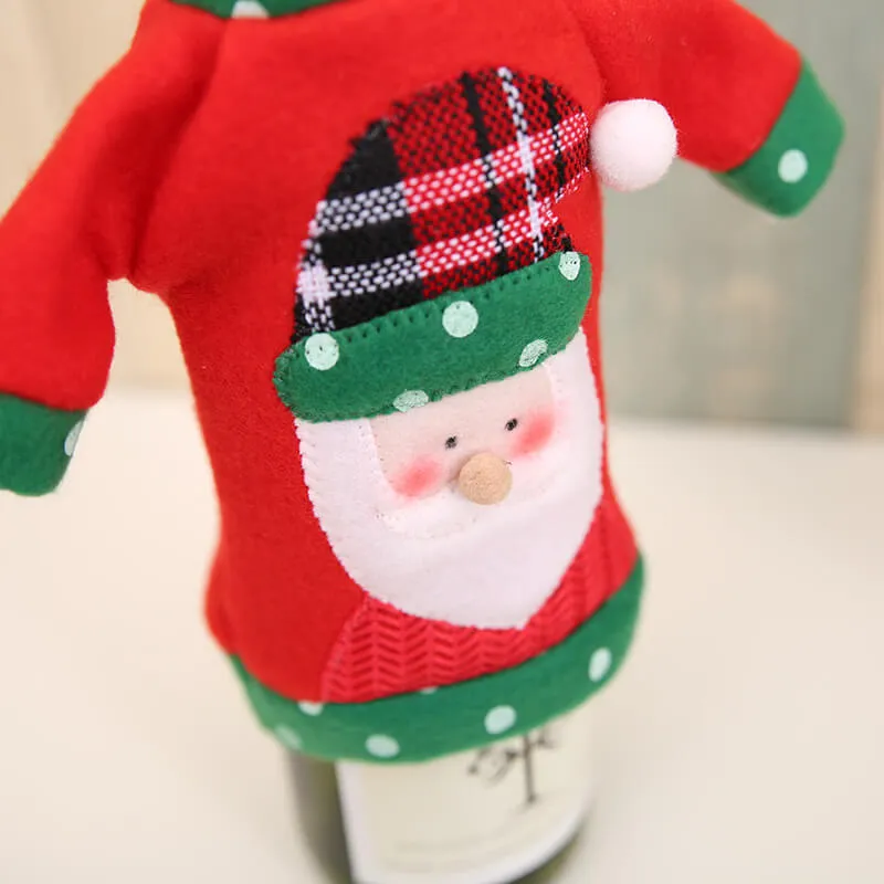 Sweater Christmas Wine Bottle Cover, Handmade Sweater Wine Bottle Bags for Christmas Decorations