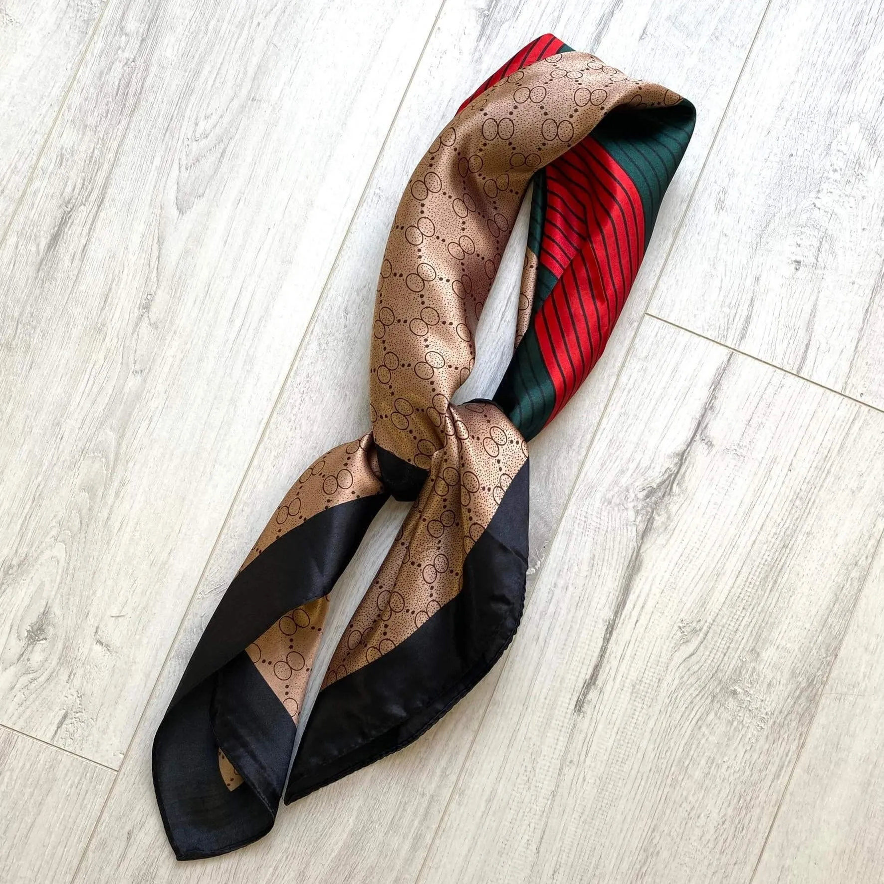 Tan Square Neck Scarf
