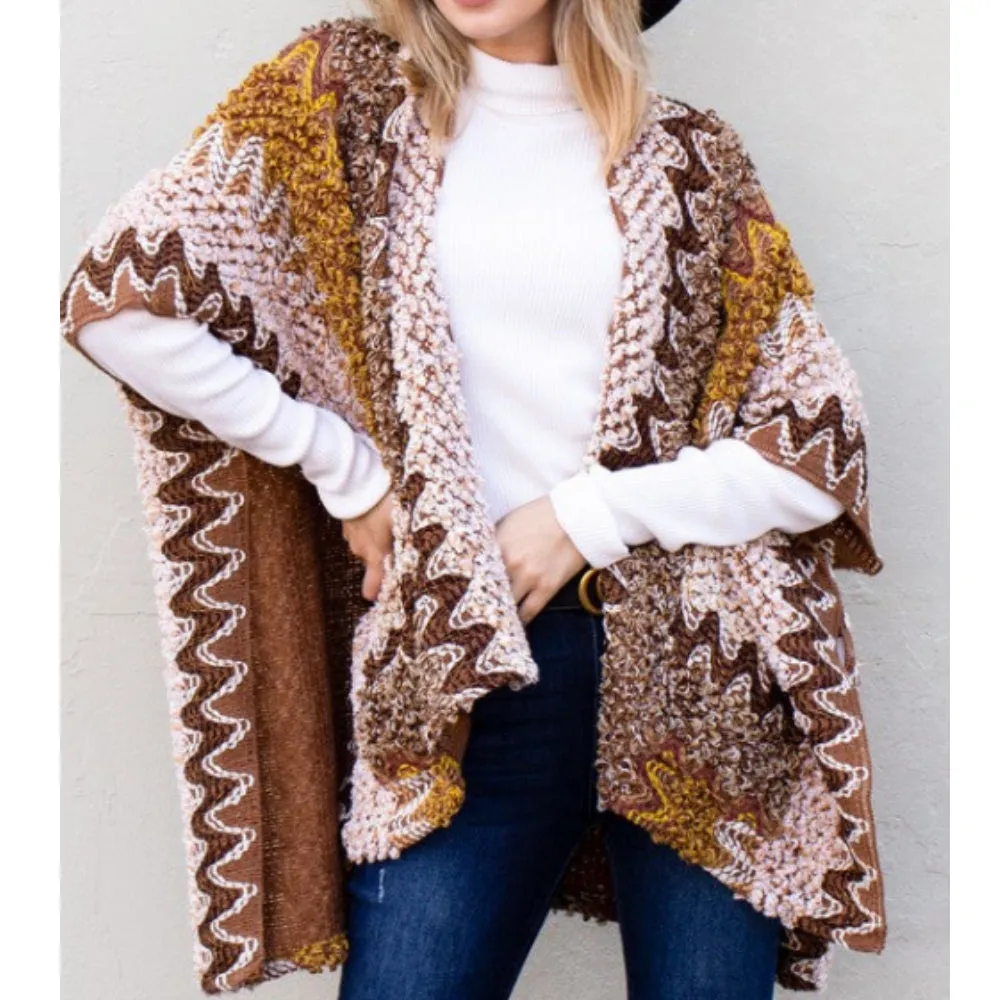 Textured Woven Ruana