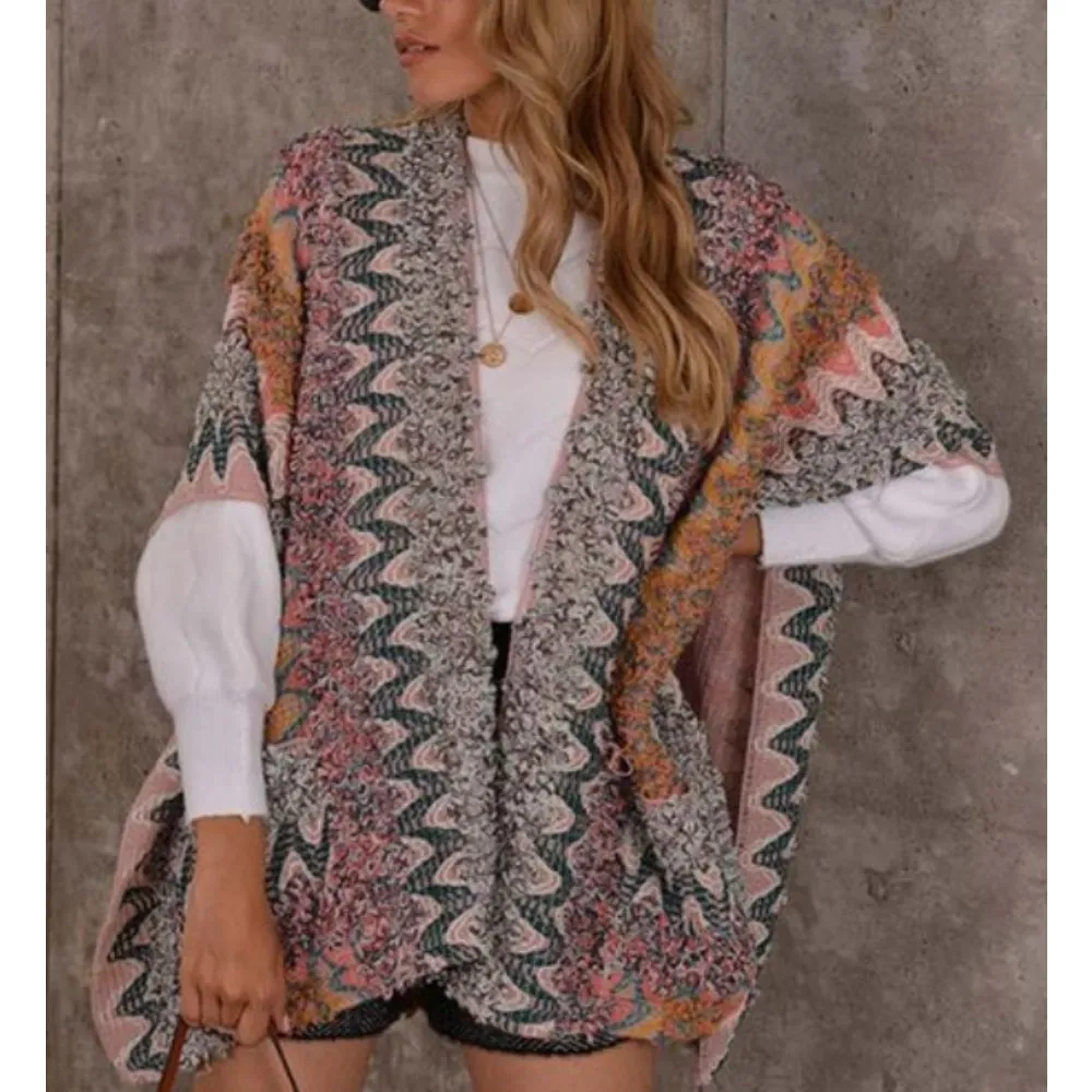 Textured Woven Ruana