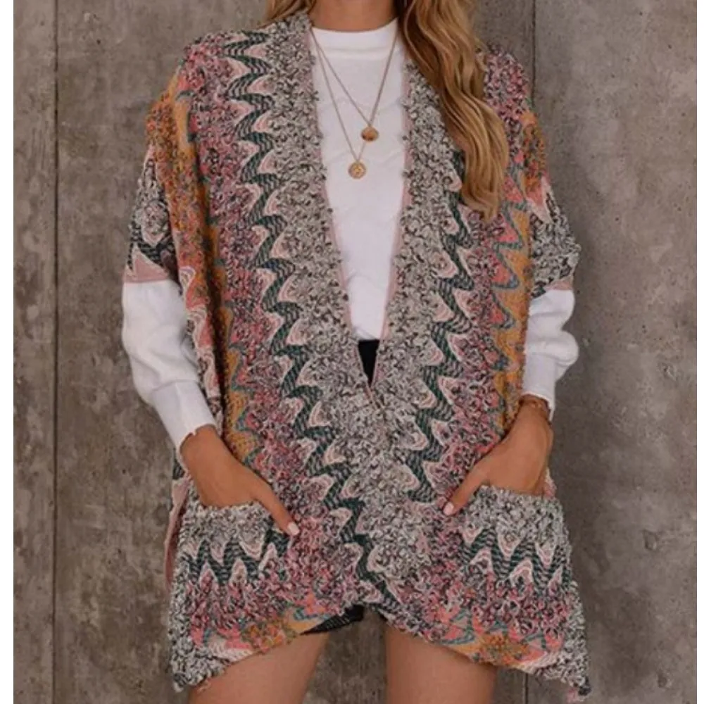 Textured Woven Ruana