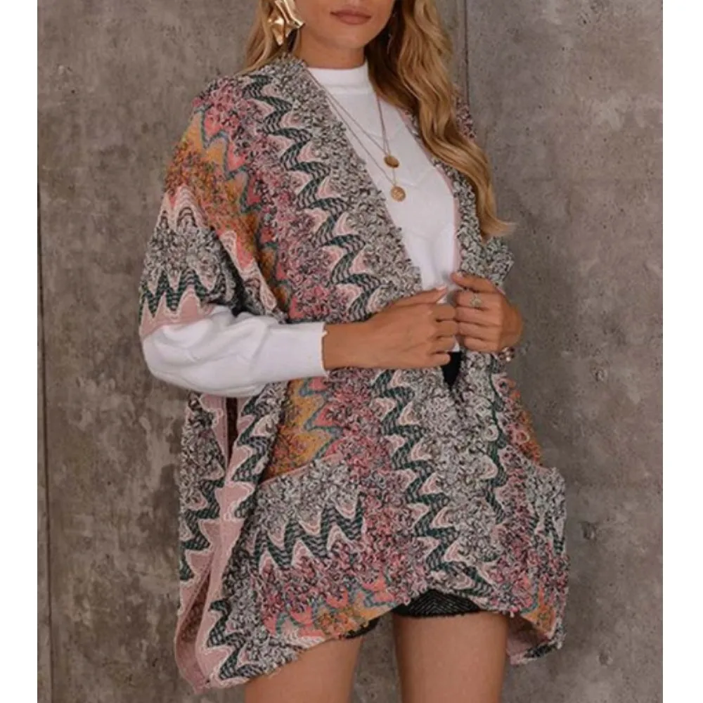 Textured Woven Ruana