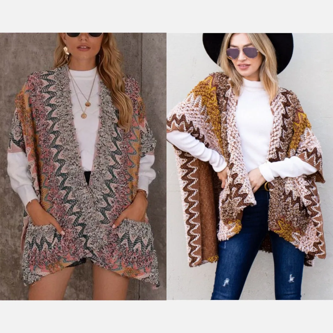 Textured Woven Ruana