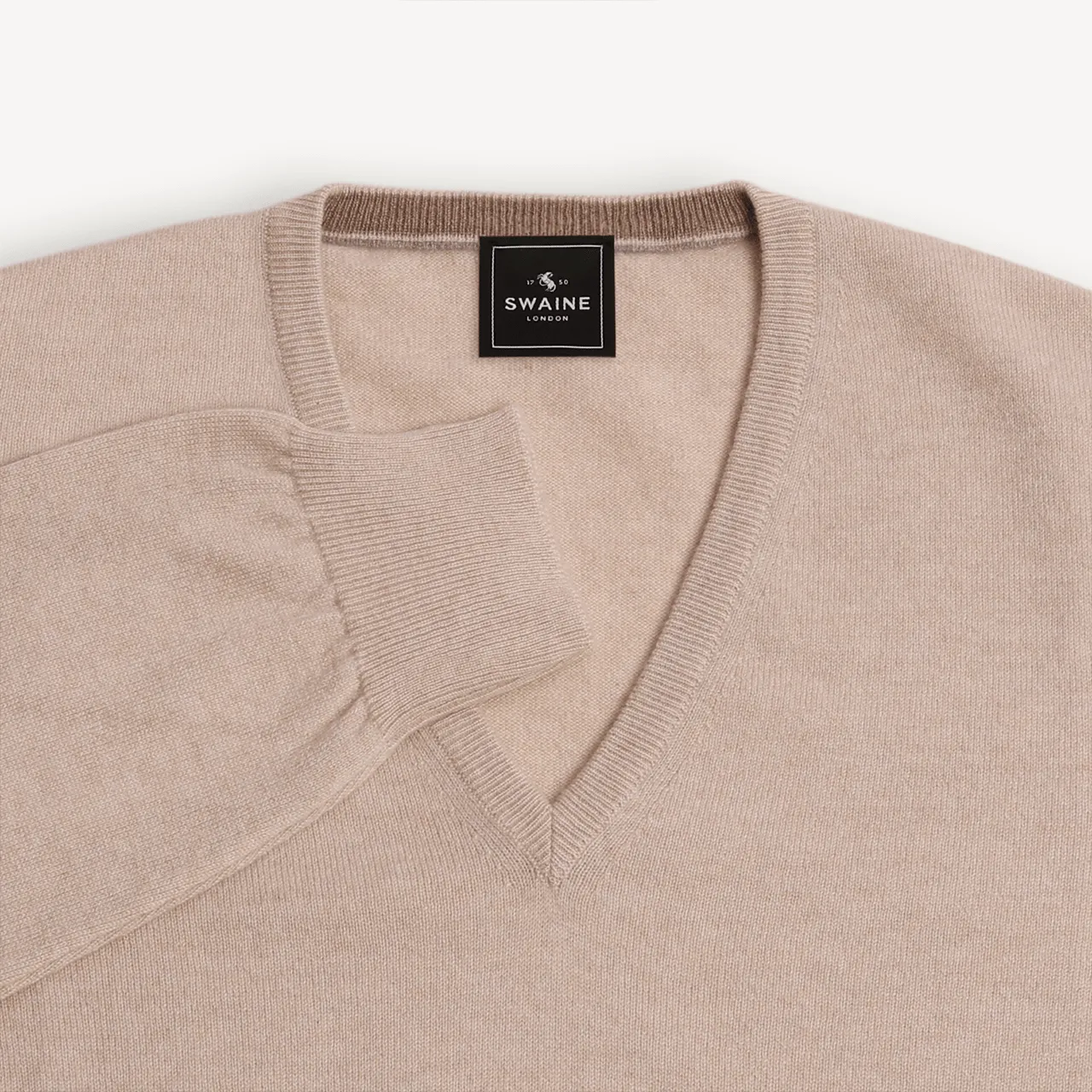 V Neck Jumper - Beige
