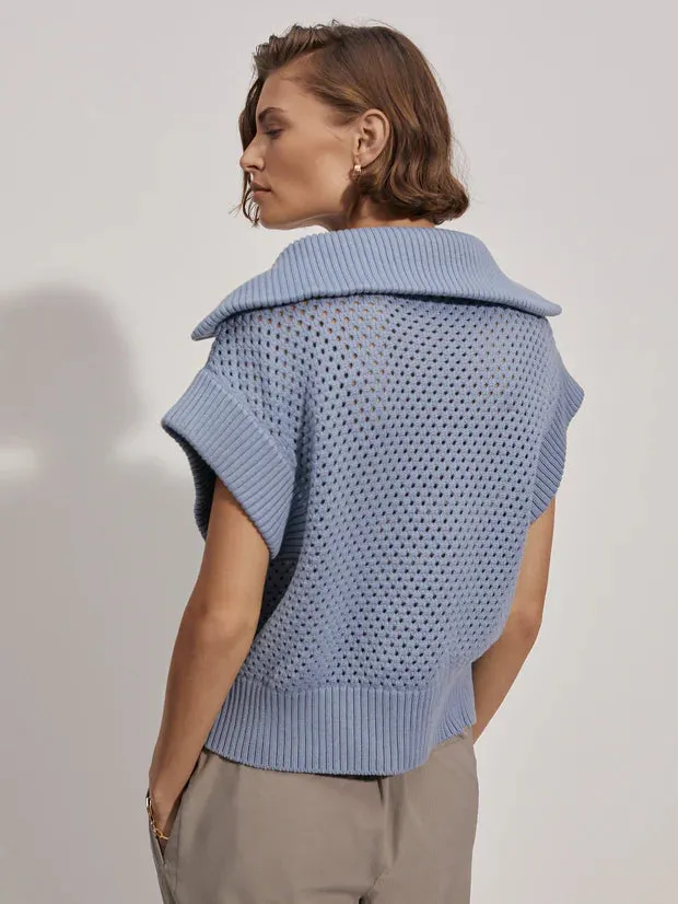 Varley - Mila Half Zip Knit in Ashley Blue
